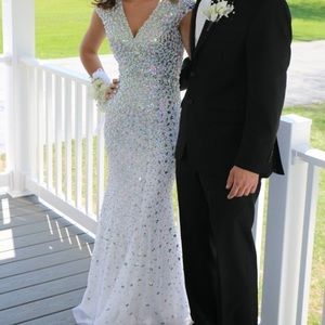 white rhinestone dress